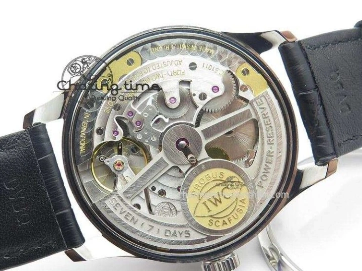 MIROTIME 0120 Portuguese Real PR IW500126 ZF 1:1 Best Edition Grey Red Dial On Black Leather Strap A52010 V Resilient 7333